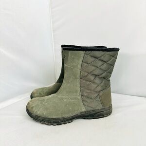 Columbia Ice Maiden III Green Quilted and Suede Boots Women’s Size 7.5
